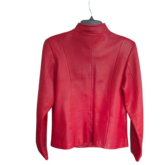 ⭐ Red Leather Jacket Handmade in Mexico – Creaciones EMY (M) - Picture 3 of 6